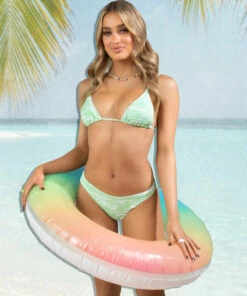 Hot Sale 🤩 Topanga Dot Dash Triangle 👙 Bikini Top Pistachio 🔔