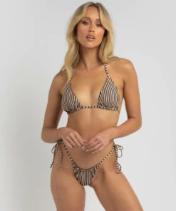 Cheap 😀 Kaiami Odette Reversible Triangle 👙 Bikini Top Choc/cream 🎉