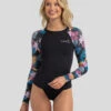 New 🥰 Topanga Brazilia Long Sleeve Rash Vest Black 💯