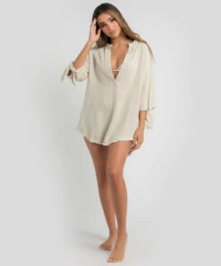 Best Sale 👍 Kaiami Dallas Beach Cover Salt And Pepper 💯 -Hot Sale Citybeach Store 20325720 02 LT XL