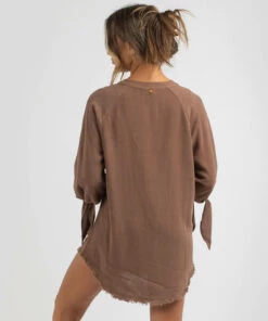 Outlet 🥰 Kaiami Dallas Beach Cover Chocolate 😀 -Hot Sale Citybeach Store 20325720 04 LT XL