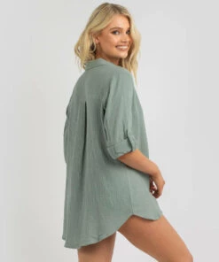 Flash Sale 🔥 Topanga James Beach Cover Sage 🎉 -Hot Sale Citybeach Store 20325721 03 LT XL