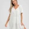 Wholesale ⌛ Topanga Tara Towelling Beach Cover White 🎉