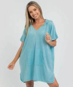 Deals โ Topanga Tara Towelling Beach Cover Light Blue ๐