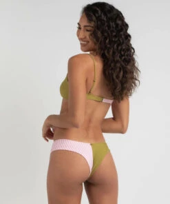 Hot Sale 😀 Rip Curl Surf Spray Stripe Skimpy 👙 Bikini Bottom Pink 💯