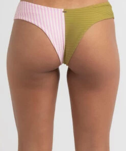 Hot Sale 😀 Rip Curl Surf Spray Stripe Skimpy 👙 Bikini Bottom Pink 💯 -Hot Sale Citybeach Store 20325883 02 LT XL