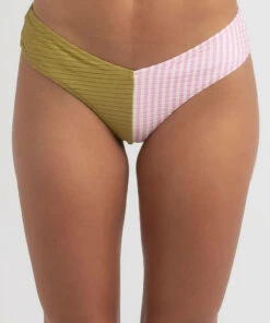 Hot Sale 😀 Rip Curl Surf Spray Stripe Skimpy 👙 Bikini Bottom Pink 💯 -Hot Sale Citybeach Store 20325883 02 RT XL
