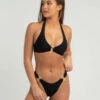 Flash Sale 😀 Kaiami Norah Ring Bralette 👙 Bikini Top Black 🔔