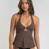 Outlet 🤩 Kaiami Norah Tankini Top Chocolate 🎉