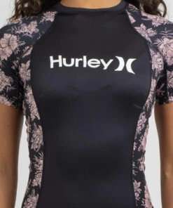 Top 10 🥰 Hurley Fleur Short Sleeve Rash Vest Light Teal 🔥 -Hot Sale Citybeach Store 20326346 01 RT XL