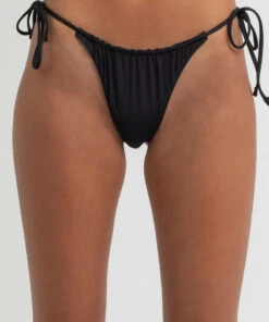 Buy ⭐ Hurley Solid Slider Tie Cheeky 👙 Bikini Bottom Black ⌛ -Hot Sale Citybeach Store 20326356 03 RT XL