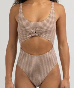 Discount ⌛ Billabong Surf Check One Piece 🩱 Swimsuit Cocoa 😉 -Hot Sale Citybeach Store 20326595 01 RT XL