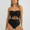 Coupon ✔️ Billabong Tanlines Bandeau One Piece 🩱 Swimsuit Black 🛒
