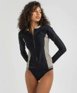 Cheapest ⭐ Rusty Cleo Full Zip Long Sleeve Rash Vest Black 👍 -Hot Sale Citybeach Store 20326967 01 LT XL