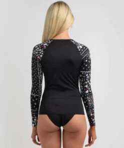 Best reviews of ⌛ Roxy Roxy Fitness Long Sleeve Rash Vest Anthracite Flower Line Patchwo 🎉 -Hot Sale Citybeach Store 20327616 02 LT XL