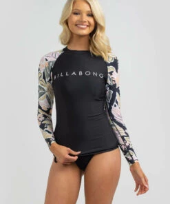 Flash Sale ❤️ Billabong Sunset Long Sleeve Rash Vest Black ✨