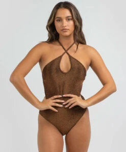 Budget 🎁 Kaiami Kristie One Piece 🩱 Swimsuit Chocolate Sparkle 👍 -Hot Sale Citybeach Store 20327744 02 TP XL