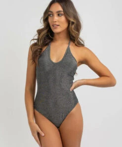 Buy 👍 Kaiami Kristie One Piece 🩱 Swimsuit Gunmetal Sparkle 🔔