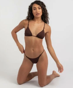 Best deal 😍 Rhythm Ring Slide Triangle 👙 Bikini Top Chocolate 🌟