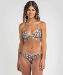 Budget 👍 Kaiami Betsy Wrap Bralette 👙 Bikini Top Chocolate ⭐