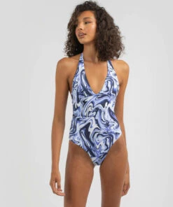 Outlet 🥰 Kaiami Pixie Halter One Piece 🩱 Swimsuit Ink/white 😍 -Hot Sale Citybeach Store 20330175 01 LT XL