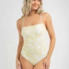 Deals 🥰 Rip Curl 🌞 Summer Vacay Good One Piece 🩱 Swimsuit Light Yellow 🛒