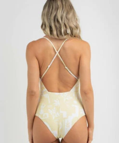 Deals 🥰 Rip Curl 🌞 Summer Vacay Good One Piece 🩱 Swimsuit Light Yellow 🛒 -Hot Sale Citybeach Store 20330201 01 LT XL
