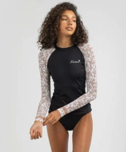 Flash Sale 🌟 Kaiami Zadie Long Sleeve Rash Vest Black 🤩
