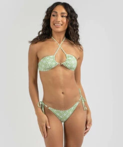 Budget 😀 Topanga Ruthie Triangle 👙 Bikini Top White/green 💯 -Hot Sale Citybeach Store 20330333 01 LT XL