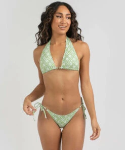 Budget 😀 Topanga Ruthie Triangle 👙 Bikini Top White/green 💯 -Hot Sale Citybeach Store 20330333 01 TP XL