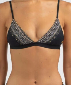 Discount 😉 Kaiami Cleo Jewel Triangle 👙 Bikini Top Black 🌟 -Hot Sale Citybeach Store 20330341 01 RT XL