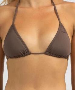 Top 10 😀 Roxy Beach Classics Mod Tiki Triangle 👙 Bikini Top Chocolate 🎉 -Hot Sale Citybeach Store 20330393 01 RT XL