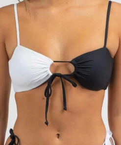 Wholesale ❤️ Kaiami Akari Tie Bandeau 👙 Bikini Top Wht/blk 🔔 -Hot Sale Citybeach Store 20331040 01 RT XL