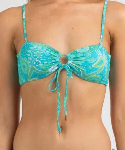 Promo 😉 Kaiami Effie Tie Bandeau 👙 Bikini Top Blue ✔️ -Hot Sale Citybeach Store 20332667 01 LT XL
