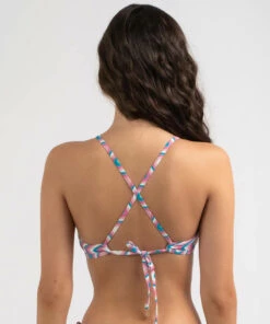 Best Pirce ✨ Topanga Skye Cross Back Triangle 👙 Bikini Top Pnk/blu/wht 🎁 -Hot Sale Citybeach Store 20333578 01 LT XL