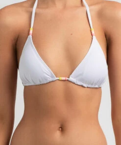 Cheap 🎁 Topanga Benny Beaded Triangle 👙 Bikini Top White 🌟 -Hot Sale Citybeach Store 20335356 01 RT XL