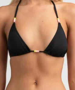 Outlet 🔔 Topanga Benny Beaded Triangle 👙 Bikini Top Black 😍 -Hot Sale Citybeach Store 20335415 01 RT XL