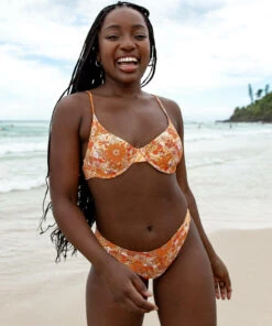 Best Sale 🛒 Topanga Wednesday Balconette 👙 Bikini Top Orange 💯