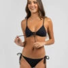 Cheapest ✔️ Kaiami Pamela Tie Front Bralette 👙 Bikini Top Black 😉