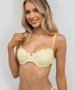 Cheap โ๏ธ RVCA Sun Beam Balconette ๐ Bikini Top Sunshine ๐