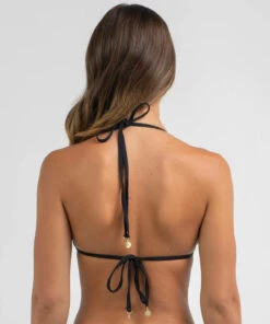 New 🤩 Topanga Stacie Shirred Triangle 👙 Bikini Top Black ⭐ -Hot Sale Citybeach Store 20335918 01 LT XL