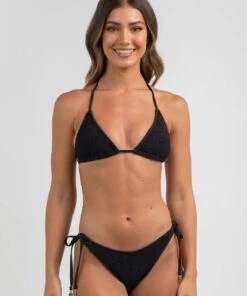 New 🤩 Topanga Stacie Shirred Triangle 👙 Bikini Top Black ⭐ -Hot Sale Citybeach Store 20335918 01 TP XL