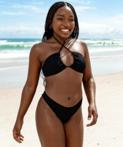 Best reviews of โ๏ธ Topanga Orla Scrunch Sliding Triangle ๐ Bikini Top Black โญ