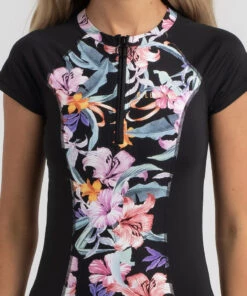 Outlet 🔥 Billabong Snowflakes Cap Sleeve Rash Vest Black 🎉 -Hot Sale Citybeach Store 20336125 01 RT XL