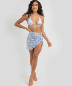 Budget 😉 MRKT. Wave Babe 3 Piece Triangle 👙 Bikini Set Blue 🤩