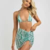 Coupon 😀 MRKT. Wave Babe 3 Piece Triangle 👙 Bikini Set Green 🛒