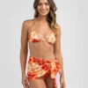 Deals 👍 MRKT. Aloha 3 Piece Triangle 👙 Bikini Set Orange 🔔