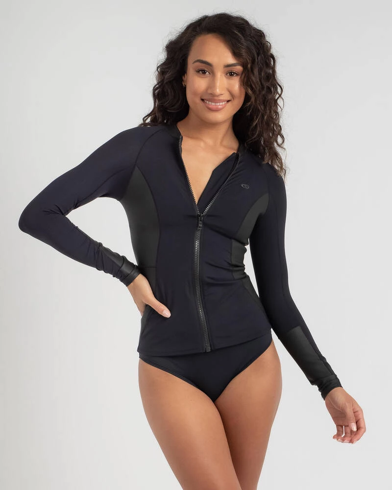 Outlet 👍 Rip Curl Mirage Ultimate Zip Through Long Sleeve Rash Vest Black 🤩 1 Outlet 👍 Rip Curl Mirage Ultimate Zip Through Long Sleeve Rash Vest Black 🤩